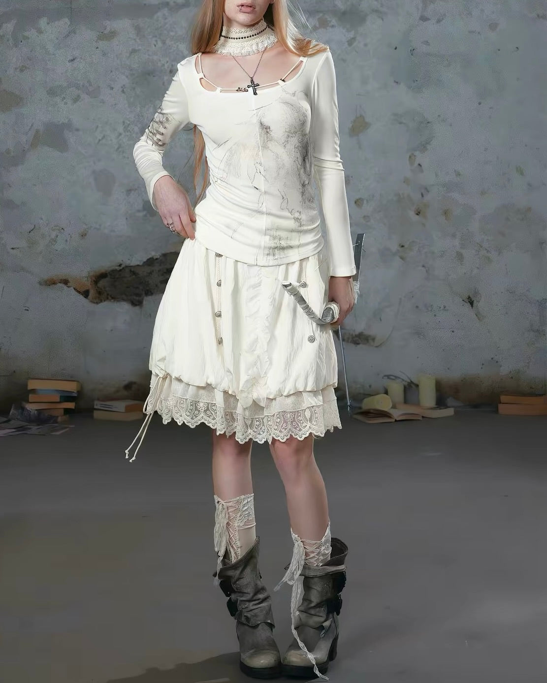 【Cest Nous】Lace Bud Skirt