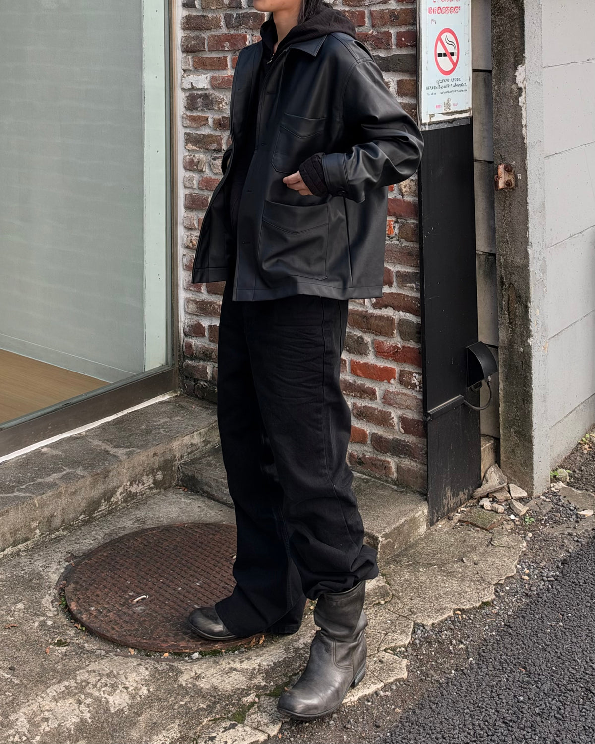 受注制【youll】faux leather work jacket