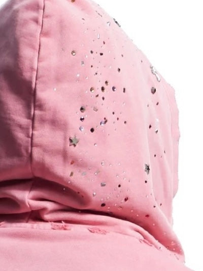 【DND4DES】Rhinestone Washed Distressed Hoodie