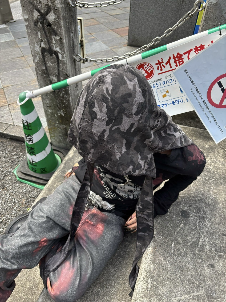 国際配送【Never mind the XU】damage camouflage balaclava