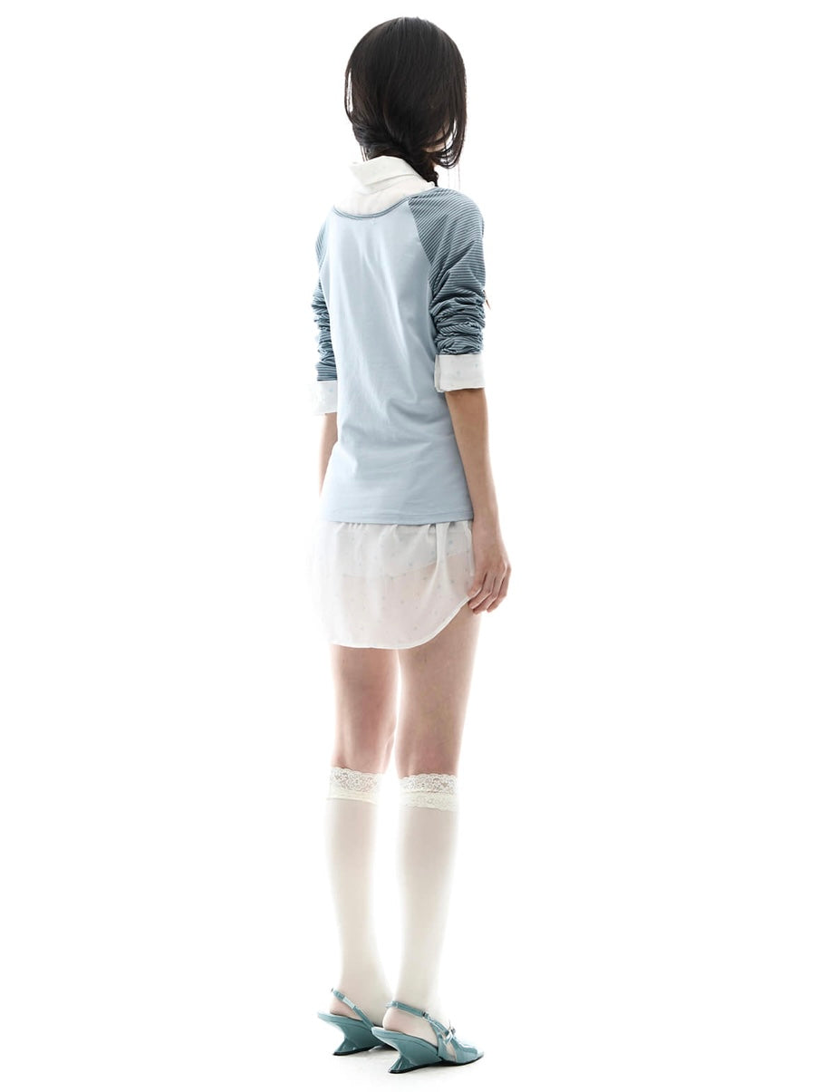 【OJOS】Stripe Raglan Long Sleeve
