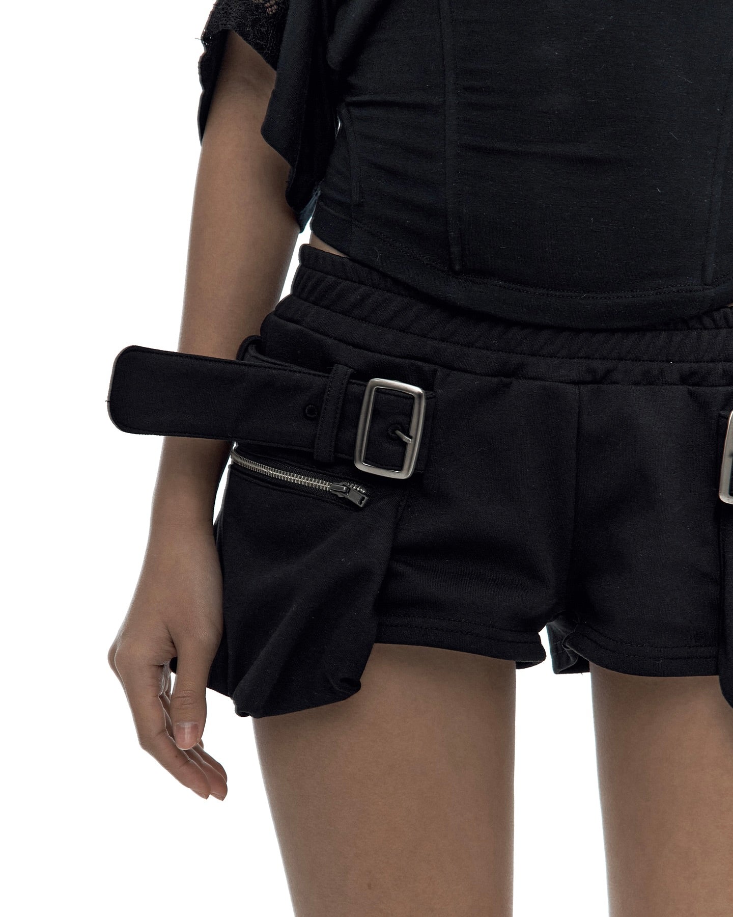 【Kashiko】Belted Pocket Shorts