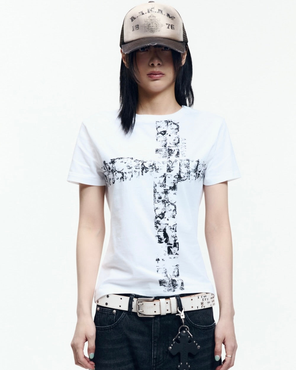 【AAKAM】Mosaic Cross Half Top