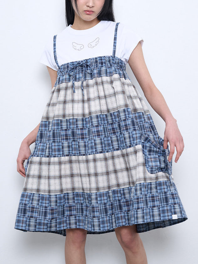 6/8 21:00発売【TUOMIO】2-WAY PATCHWORK SKIRT
