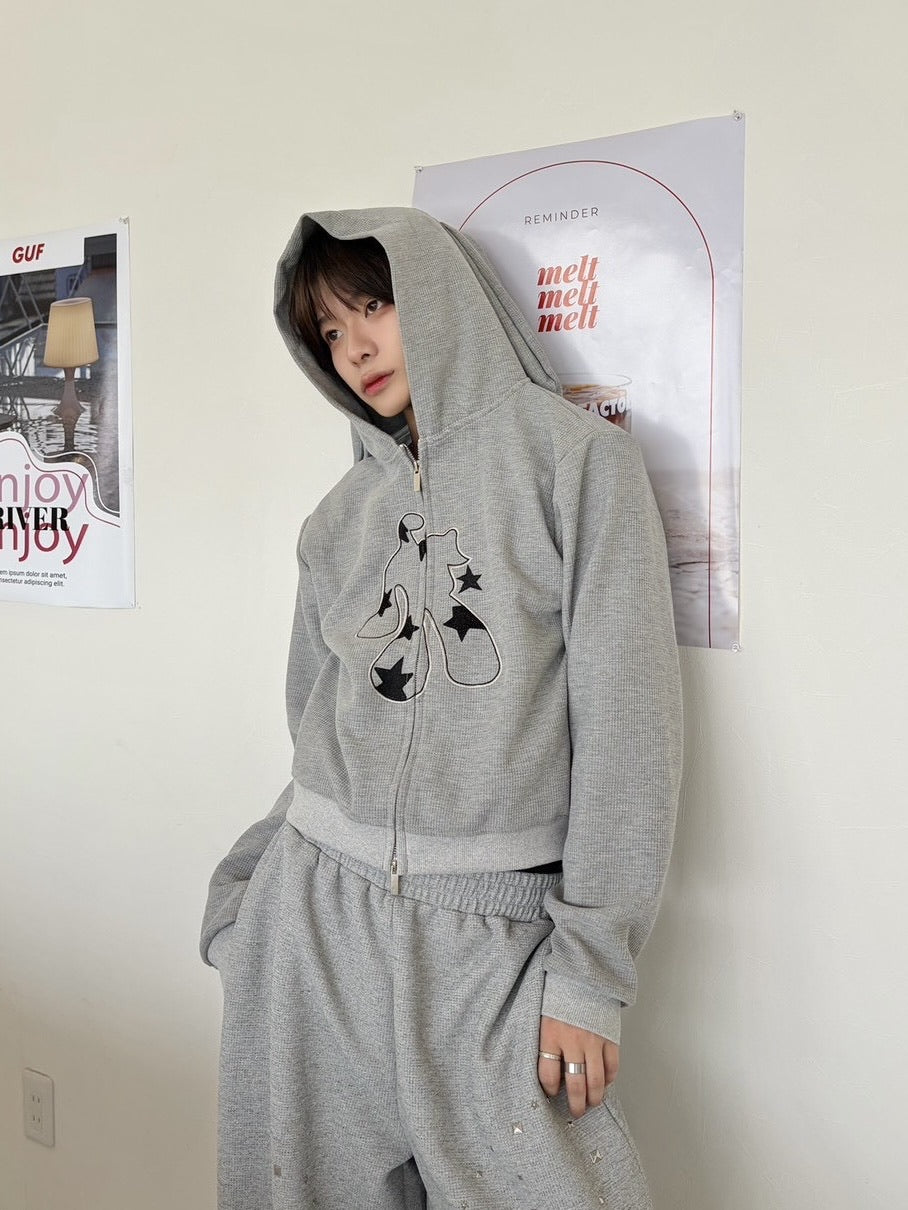 【LUV CODE】rabbit ear zip up hoodie (2color)