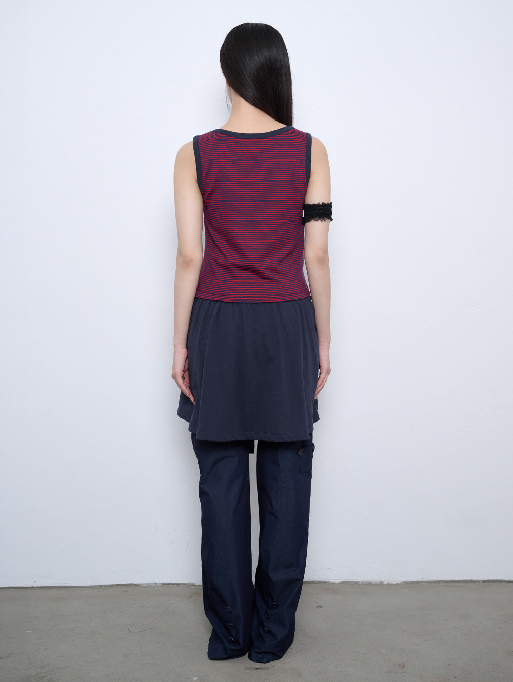 6/8 21:00発売【TUOMIO】STRIPE TIE DRESS
