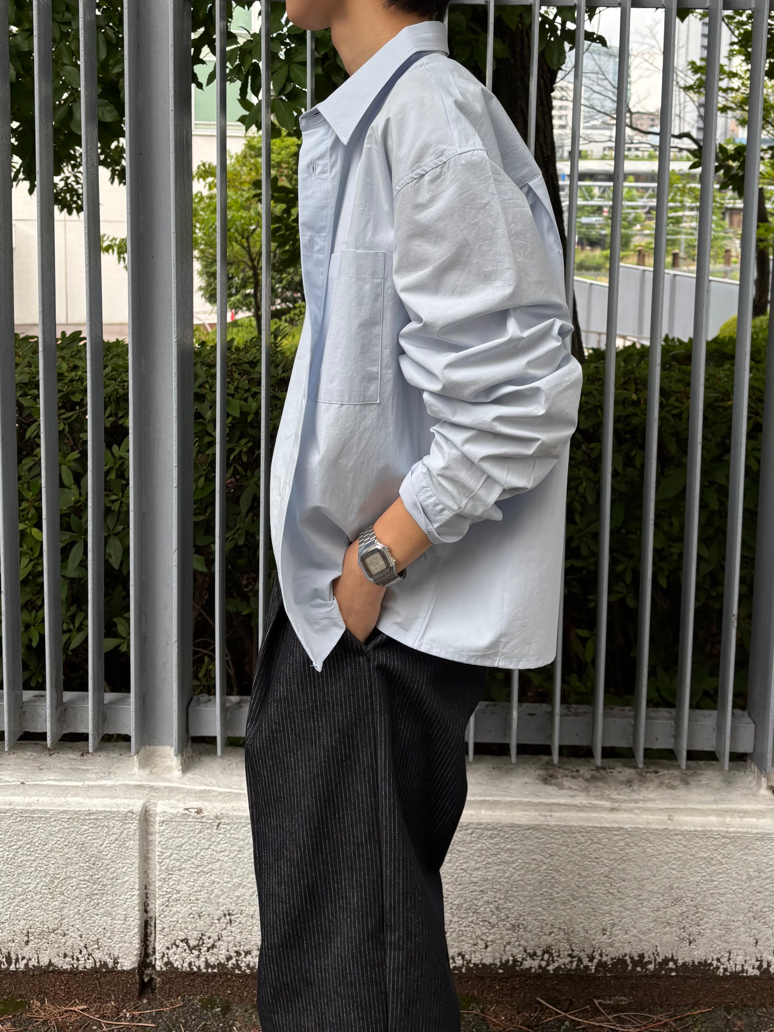 東京店WEB限定受注制【Chikashitsu +】soft touch cropped shirt (3color)
