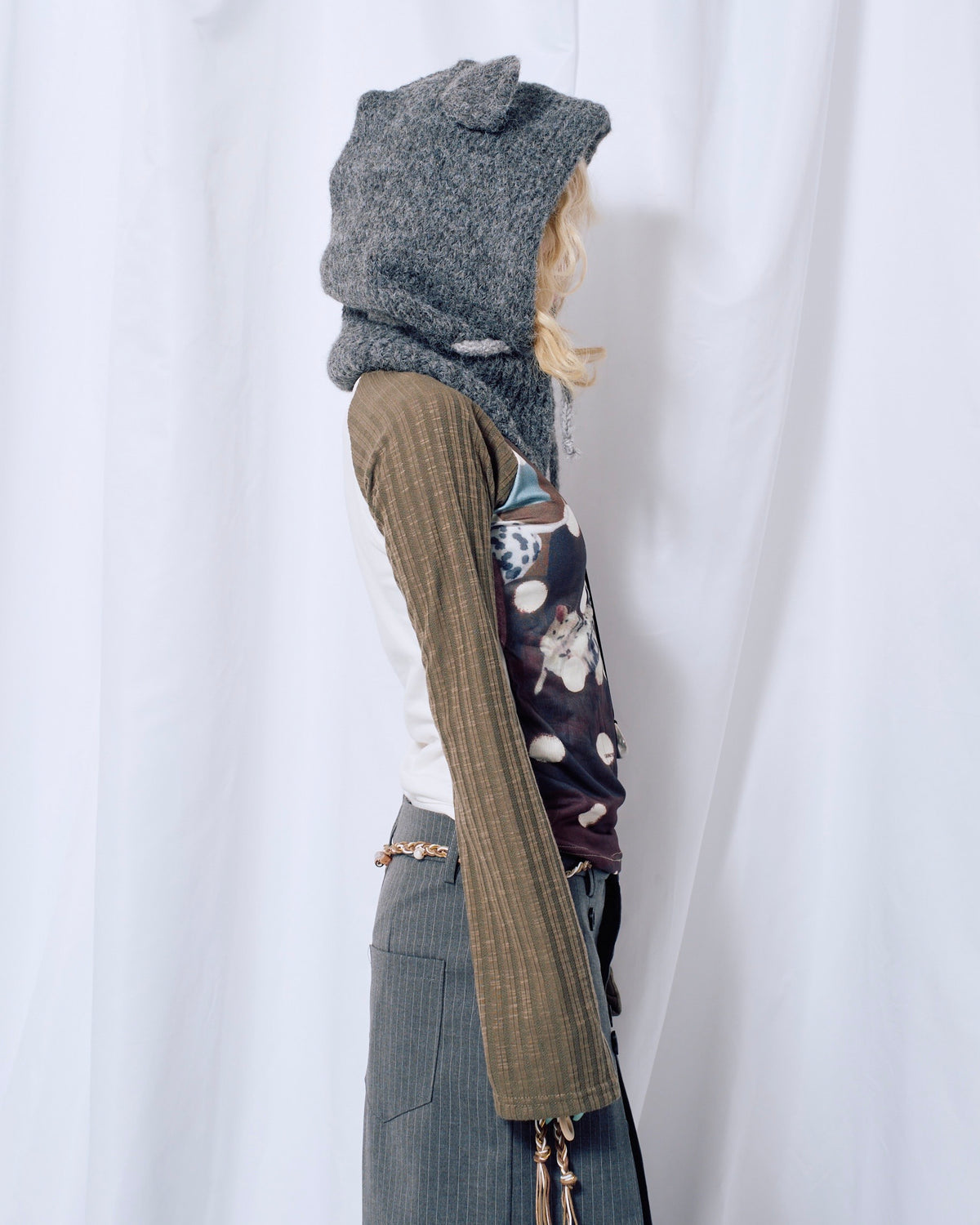 9/18 20:00 発売
国際配送【Nerd out XU】Kumasan Knit Balaclava