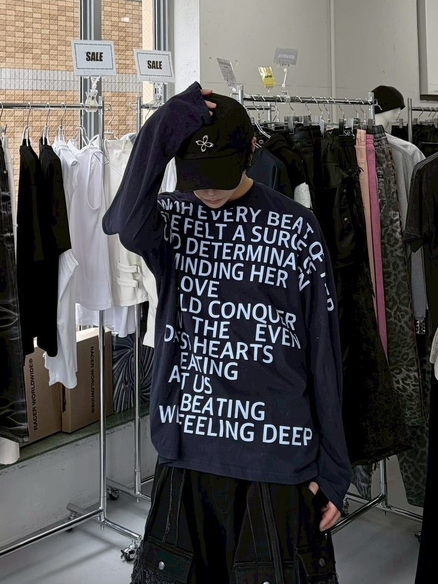 受注制【LUV CODE】lettering long sleeve tee (3color)