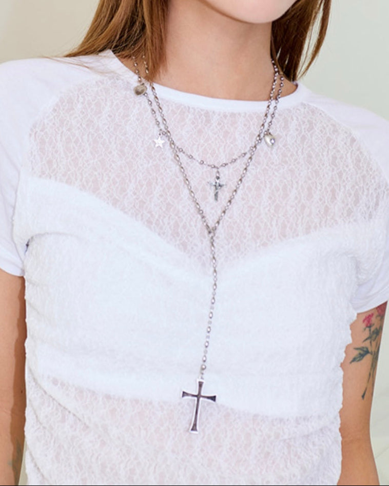 【runningHIGH】Y CROSS NECKLACE