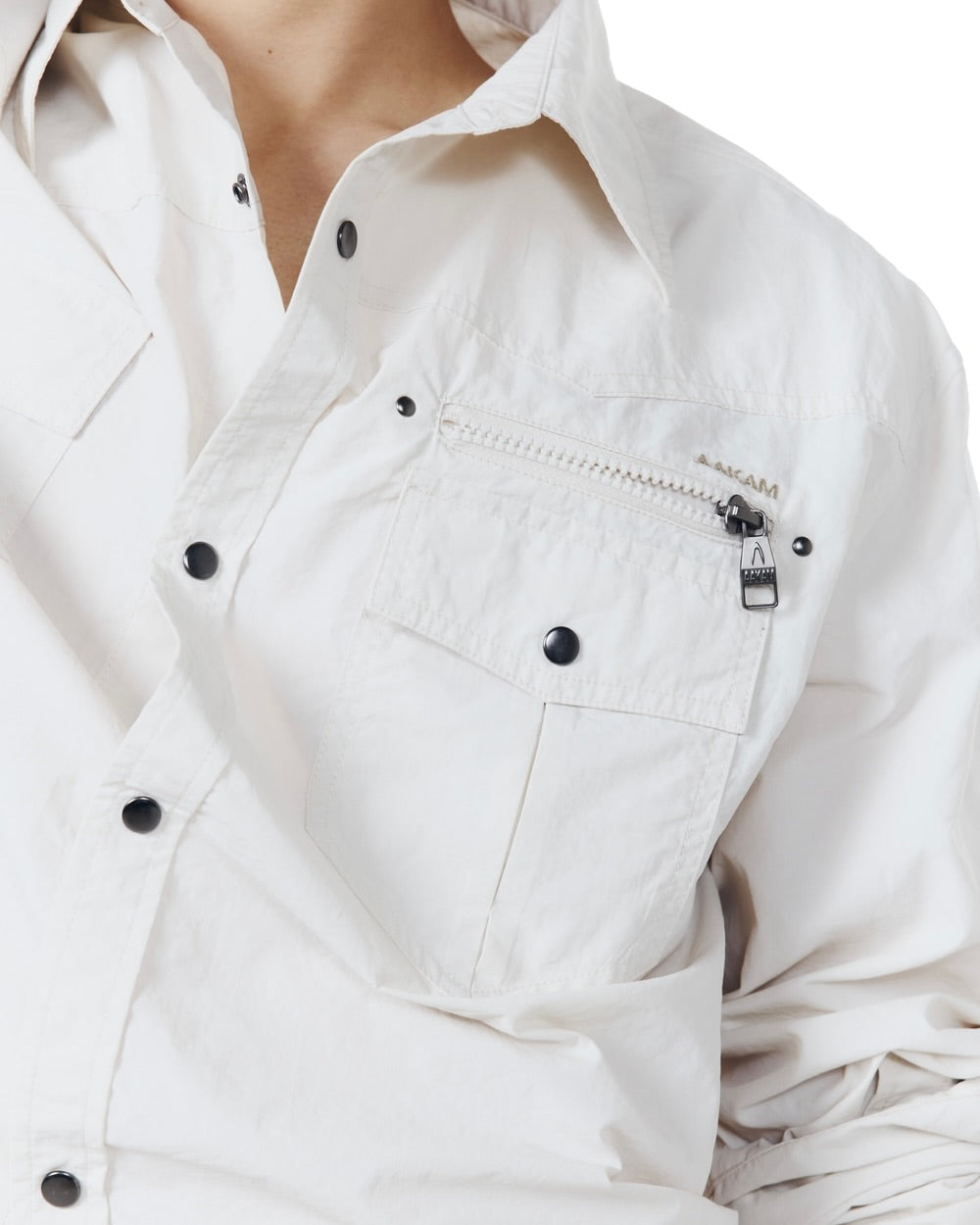 【AAKAM】Roll-Up Nylon Safari Shirts