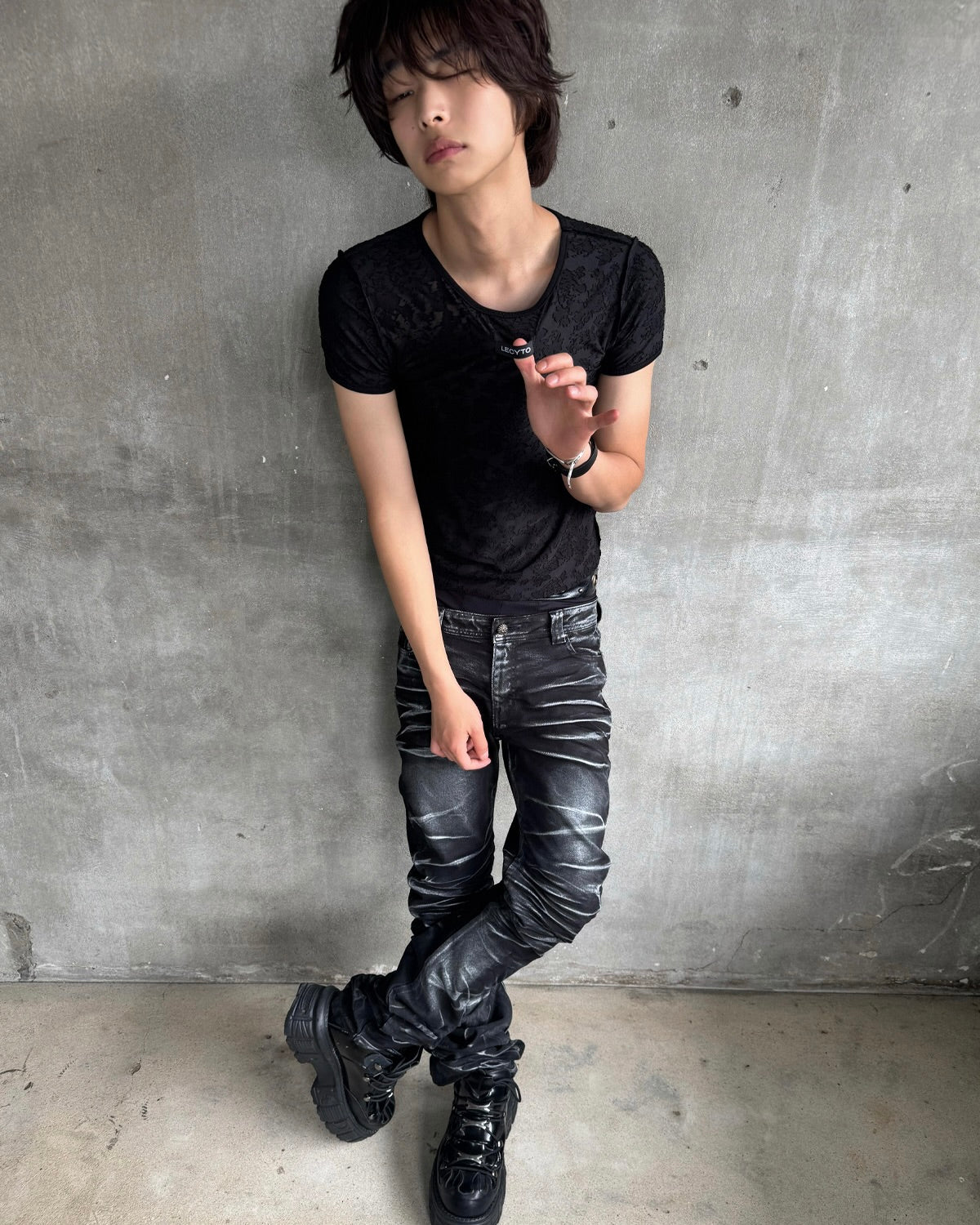 【LECYTO】Damask Lace T-Shirt