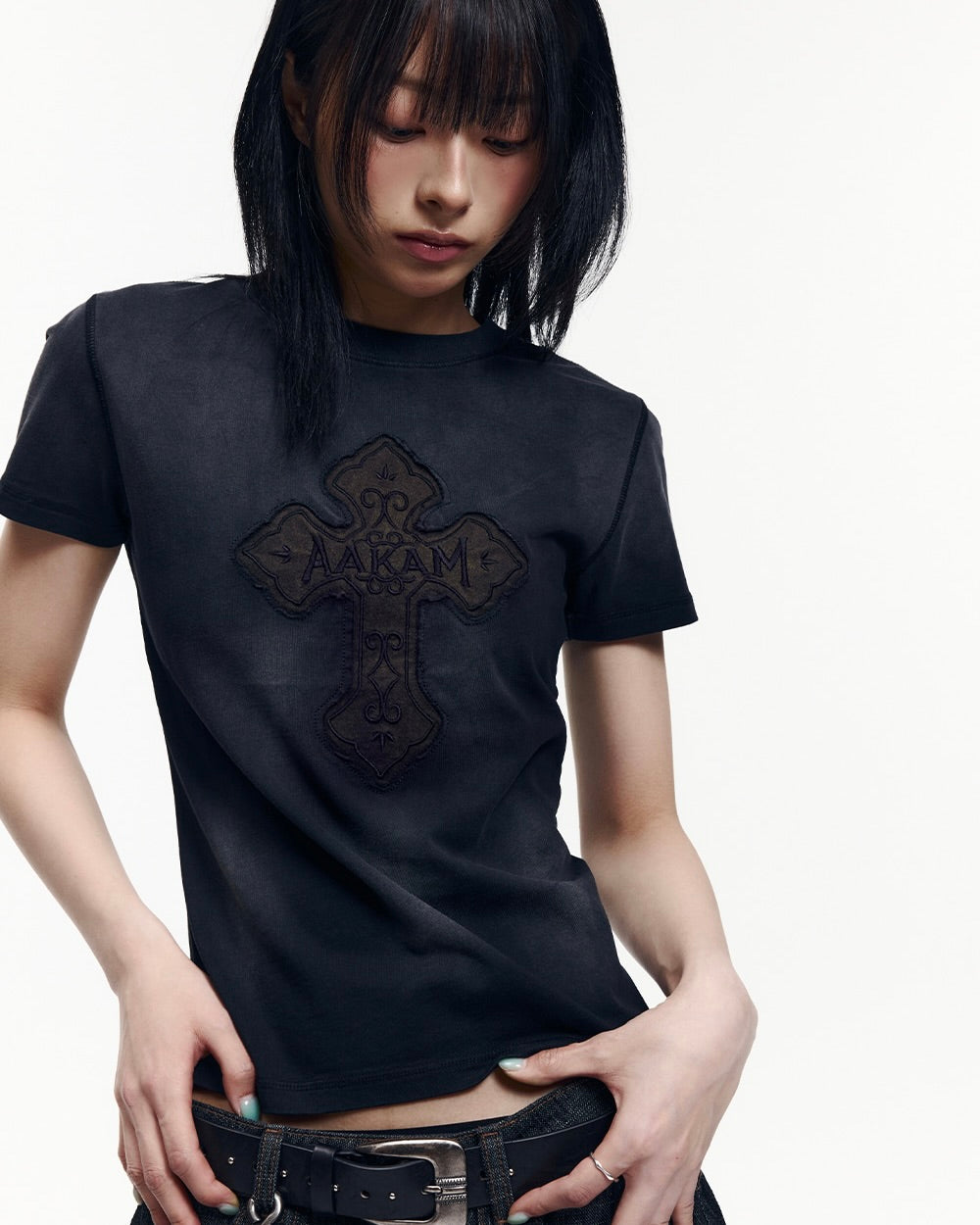 【AAKAM】Dust Fade CROS2 Half Top