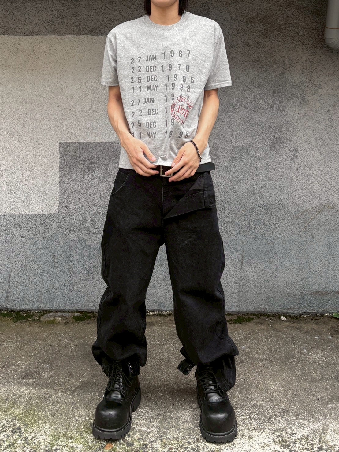 受注制【nmtc+】Washed Semi Crop Lettering Tee (3color)