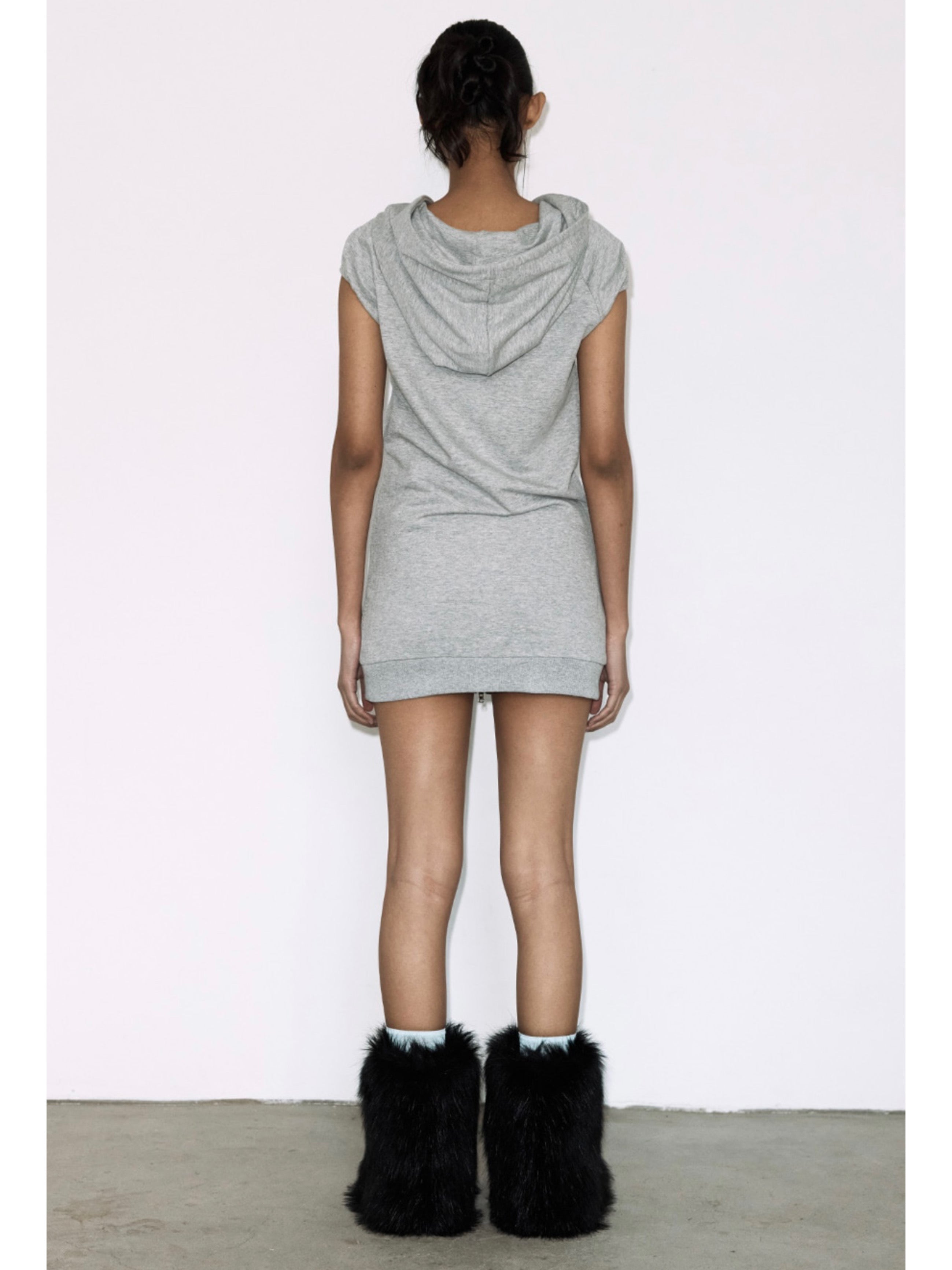 【FANCY CLUB】HOTFIX PUFF SLEEVE HOOD ONE-PIECE