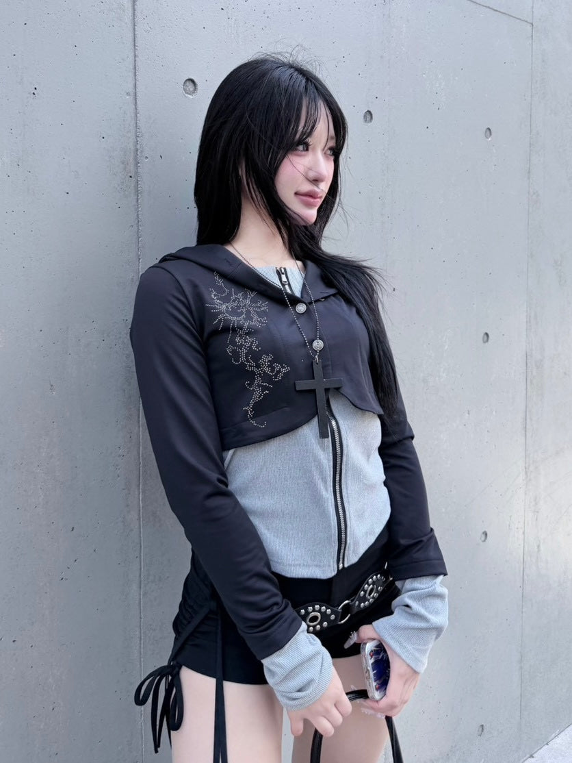 3/1 20:00発売 受注制【nmtc +】bi color vintage zip up hoodie / 【エヌエムティーシープラス】バイカラービンテージジップアップパーカー (2color)