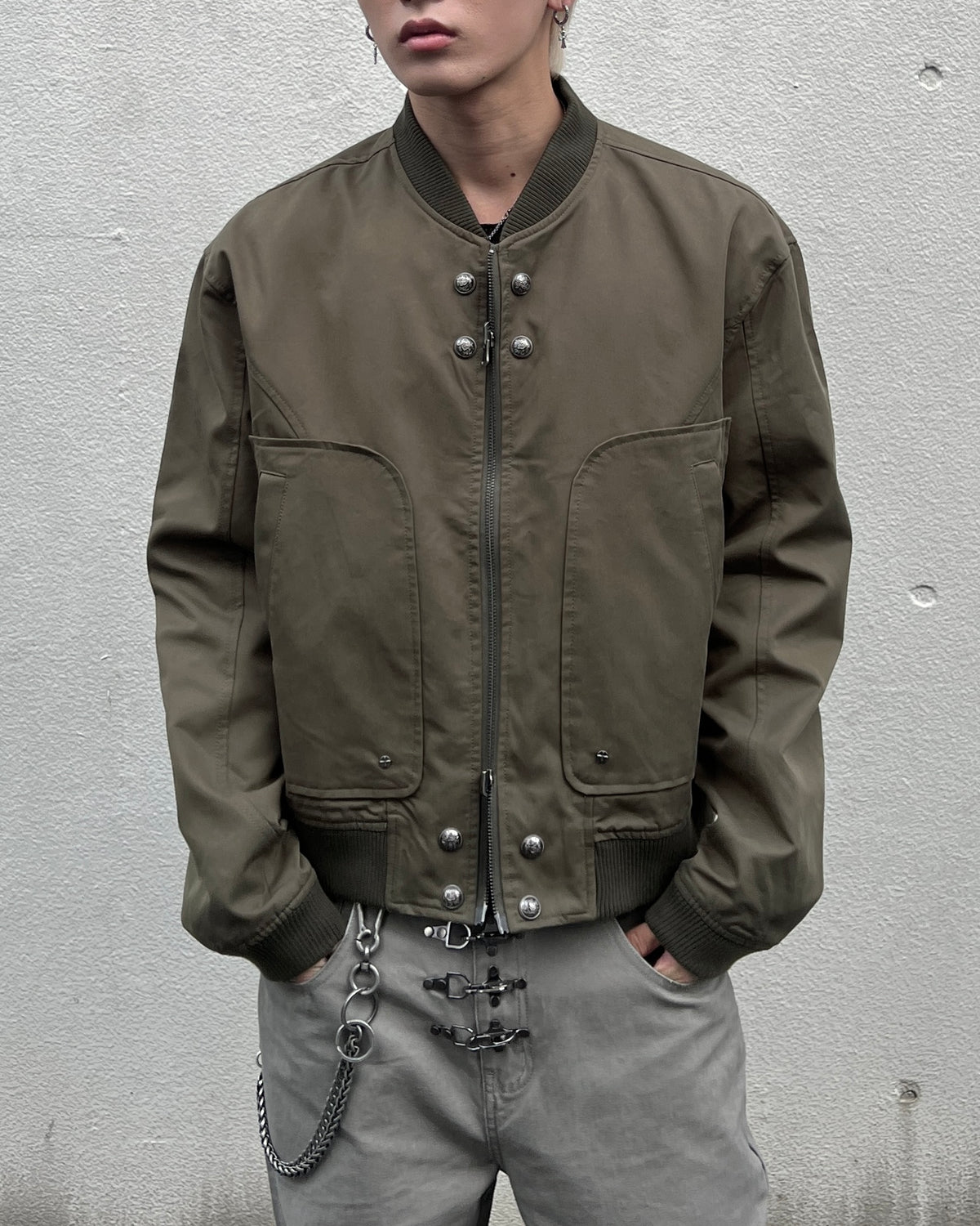 大阪店WEB限定受注制【Chikashitsu +】cropped heavy nylon MA-1 (2color)