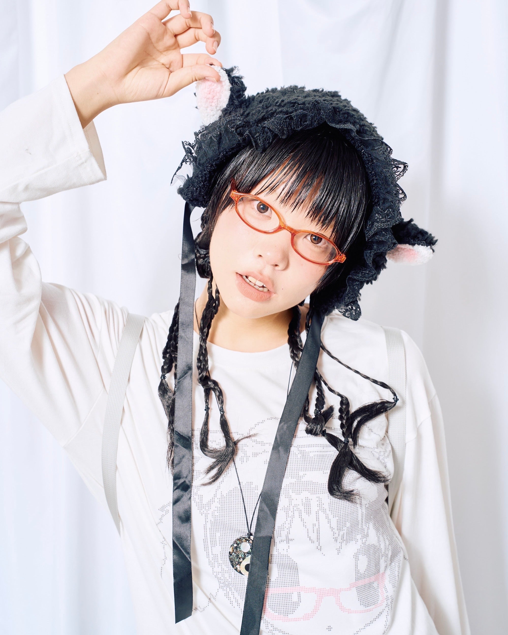 9/18 20:00 発売 国際配送【Nerd out XU】lace sheep bonnet
