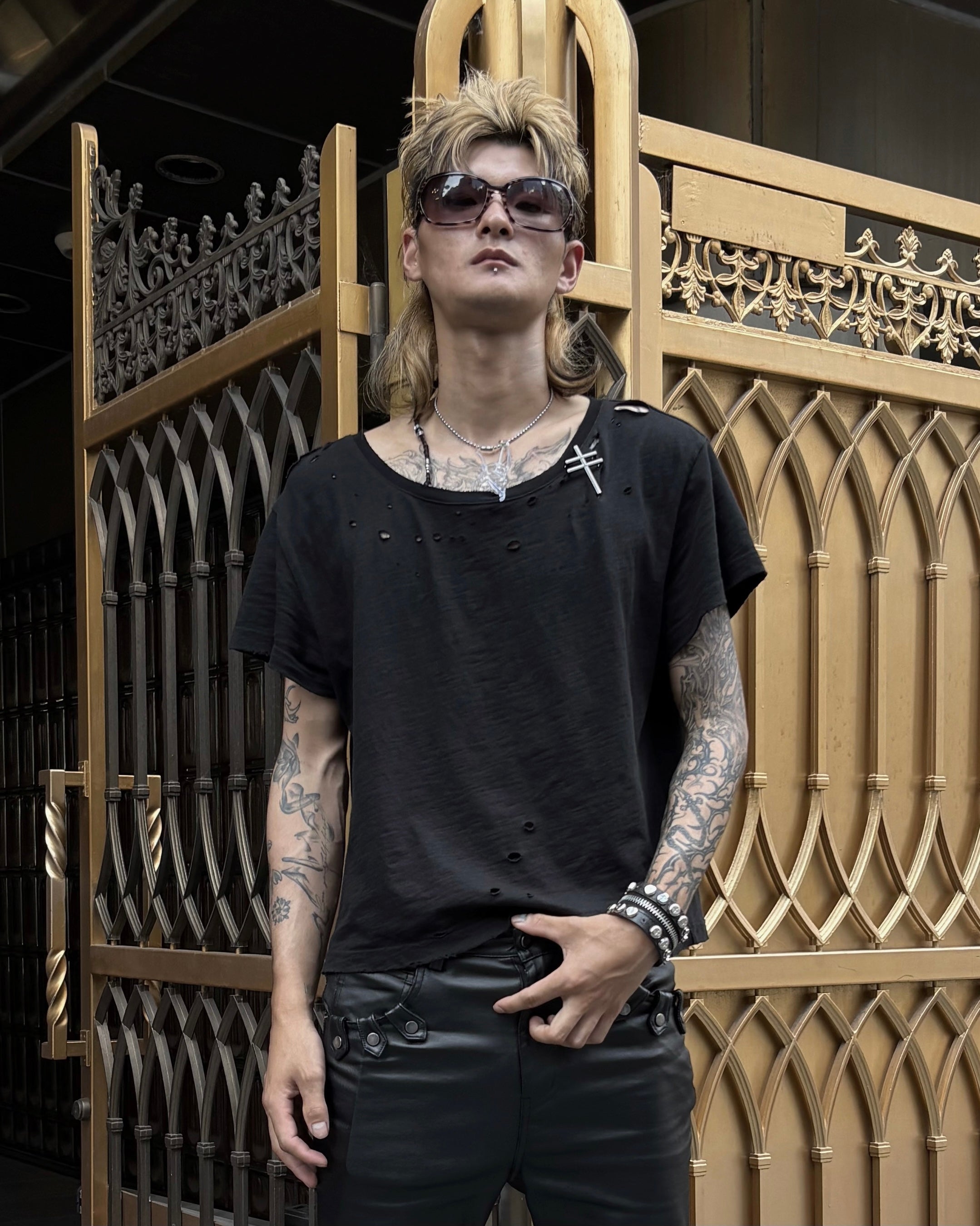 【YIKAI LABORATORY】Lorraine cross symbol t-shirt