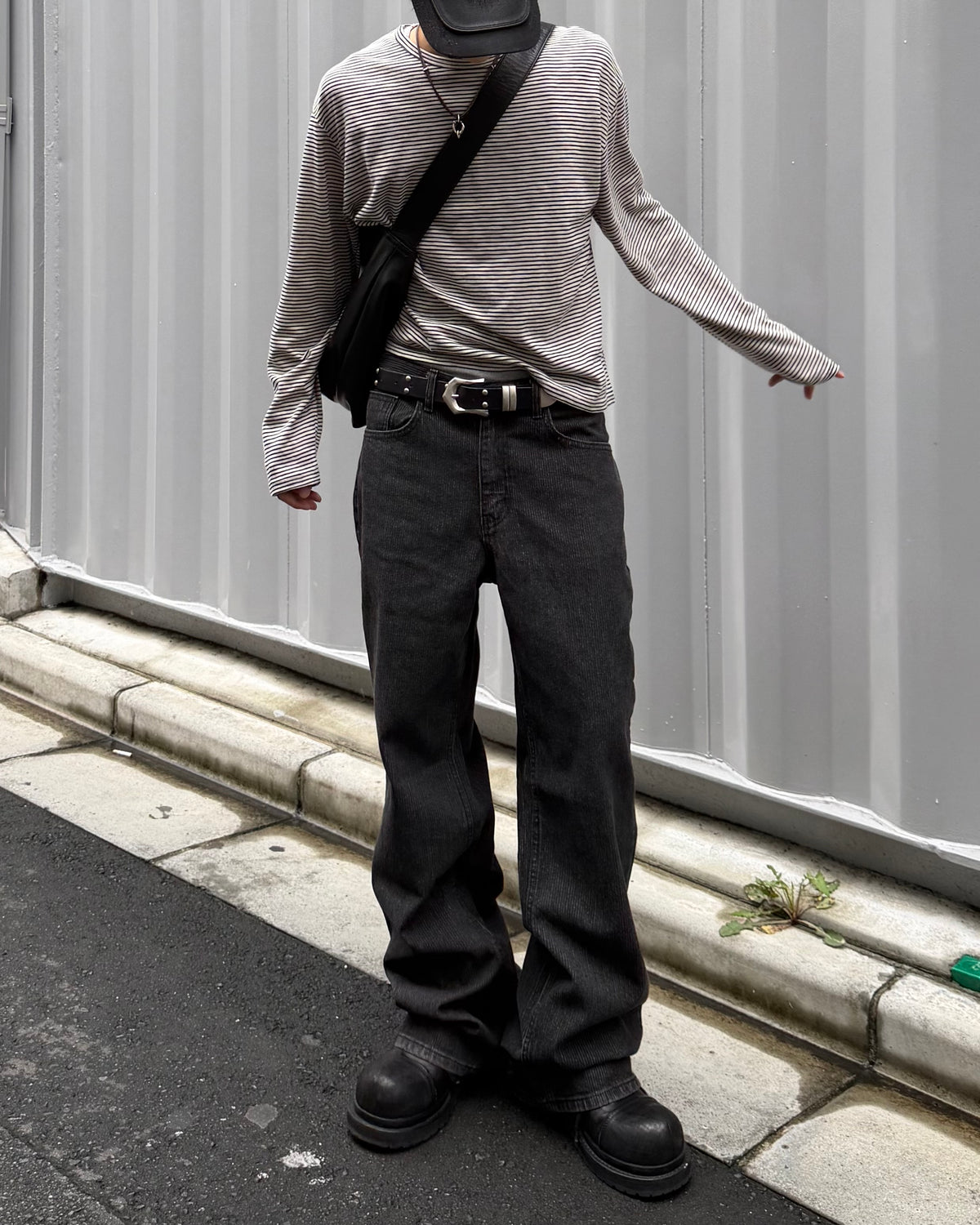 東京店WEB限定受注制【Chikashitsu +】shadow stripe denim pants (2color)