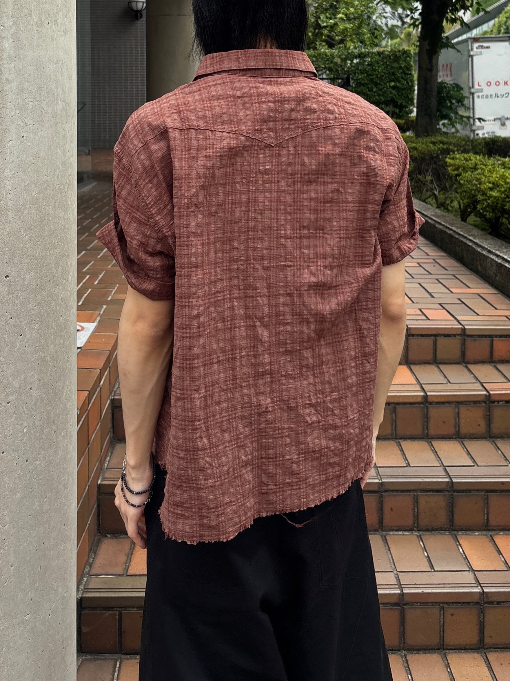 受注制【youll】Cut off half sleeve check shirt (3color)