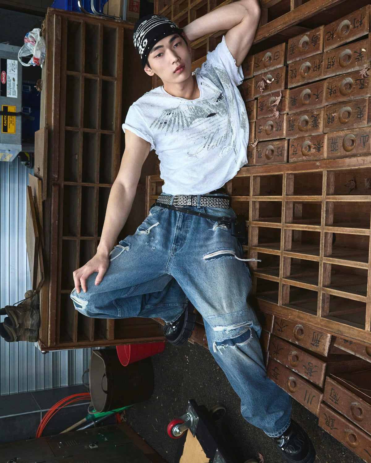 【LECYTO】Veil Mesh Layered T-Shirt