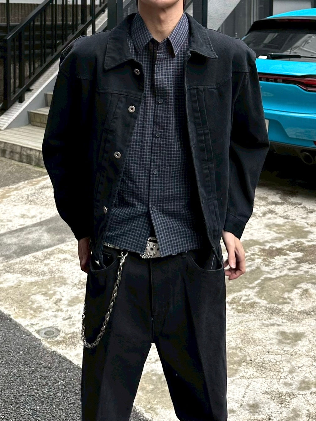 大阪店WEB限定受注制【Chikashitsu +】modern crop check shirt (2color)