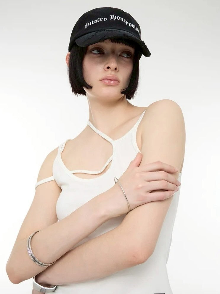 【ROCK CAKE】Slogan Washing Ball Cap