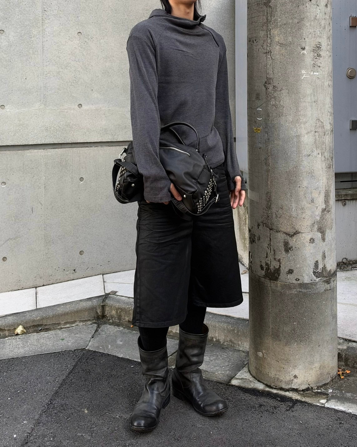 受注制【nmtc+】Diagonal Zip Hood Top (3color)