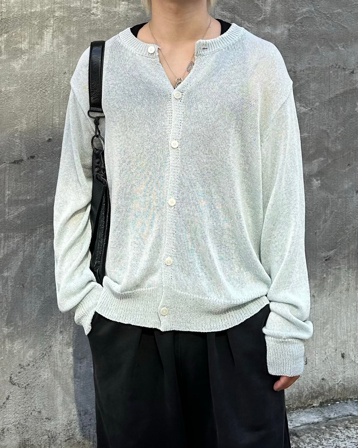 大阪店WEB限定受注制【Chikashitsu +】sheer soft knit cardigan (3color)