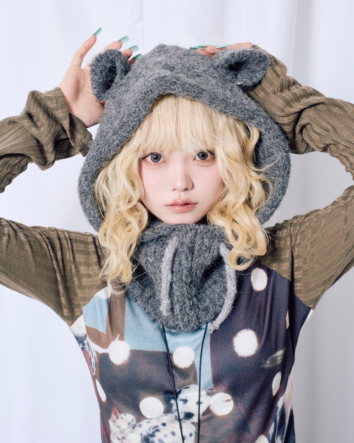 9/18 20:00 発売
国際配送【Nerd out XU】Kumasan Knit Balaclava