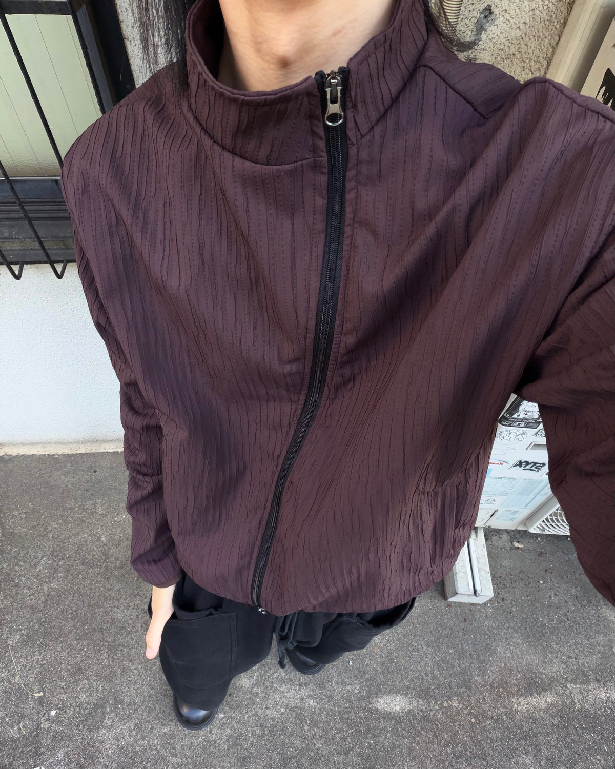 受注制【youll】pleated asymmetry jacket (3color)