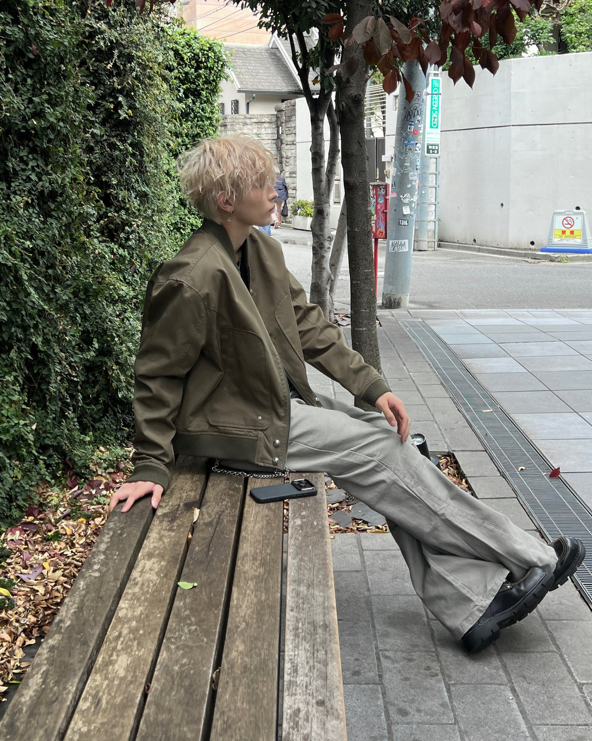 大阪店WEB限定受注制【Chikashitsu +】cropped heavy nylon MA-1 (2color)