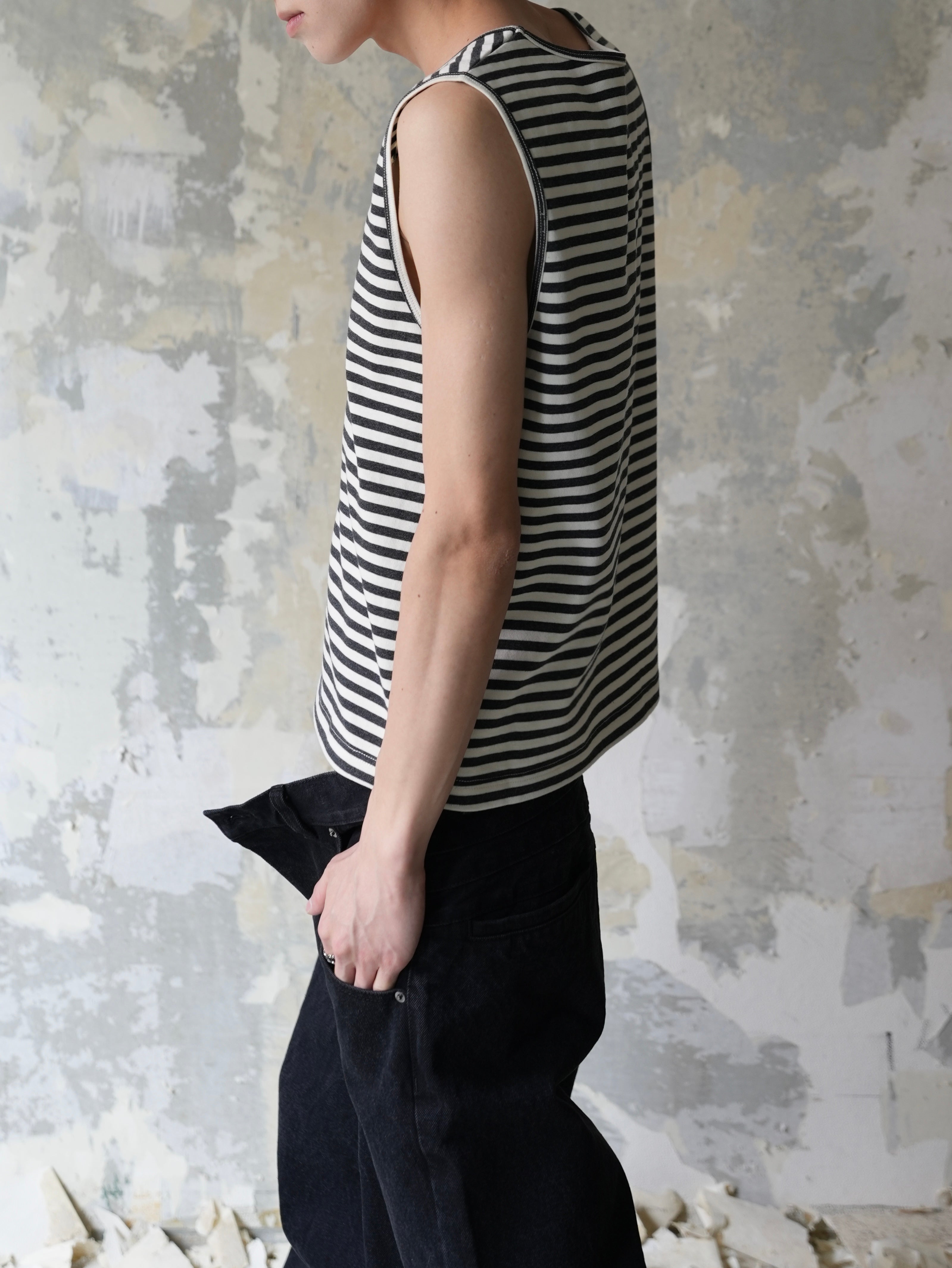 【Lee fi Ne】Layered Stripe Tank