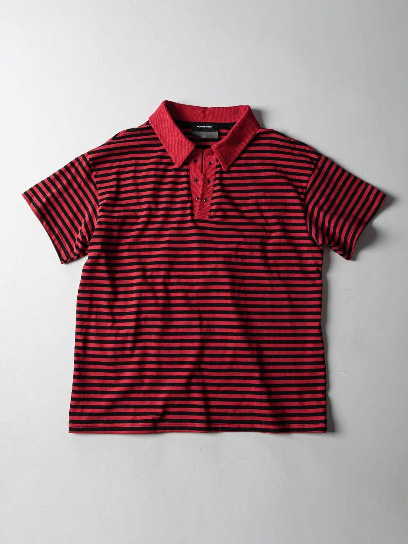 【roaringrad】Striped Polo T-shirt