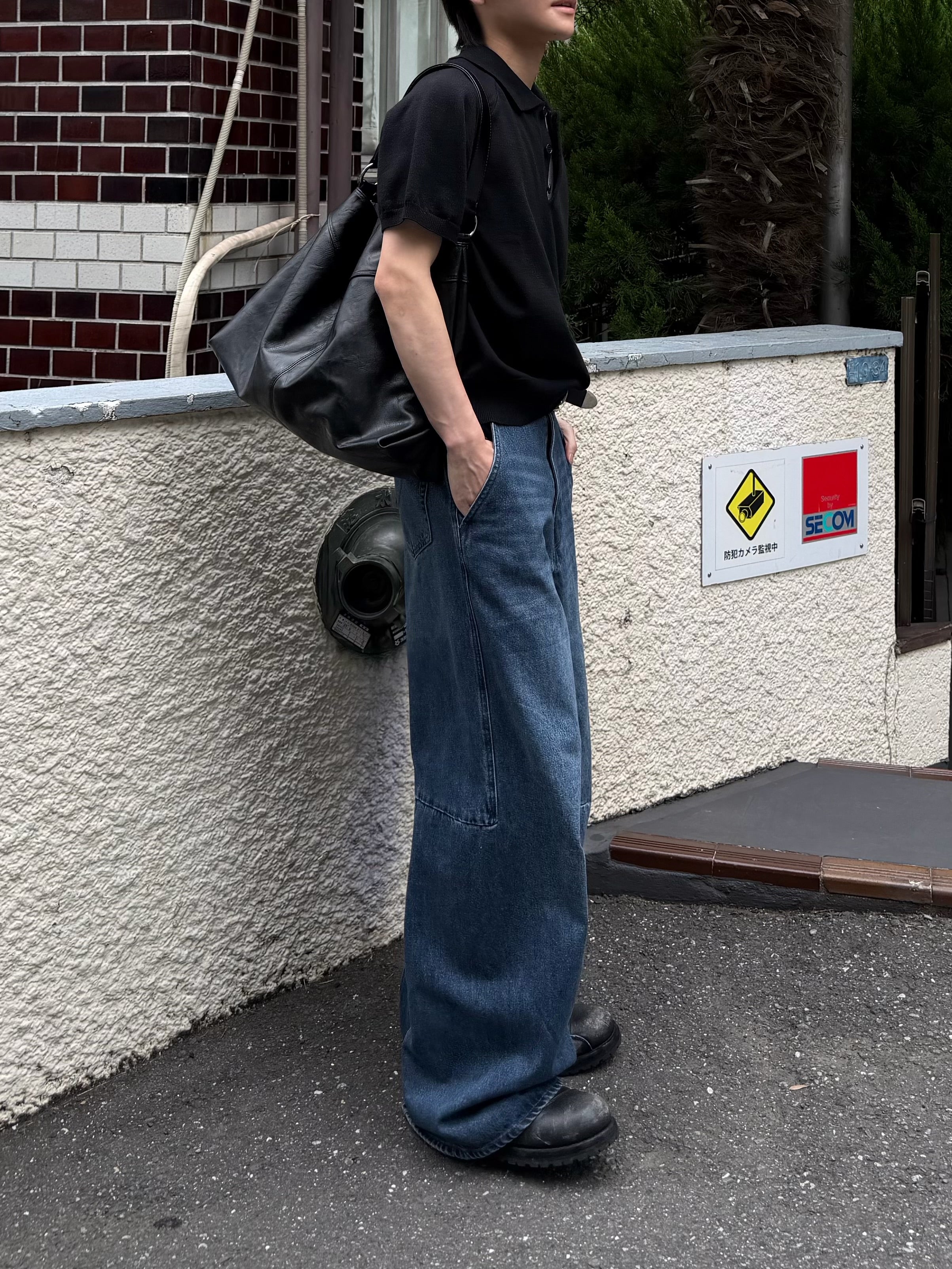 東京店WEB限定受注制【Chikashitsu +】cropped knit poloshirt (3color)