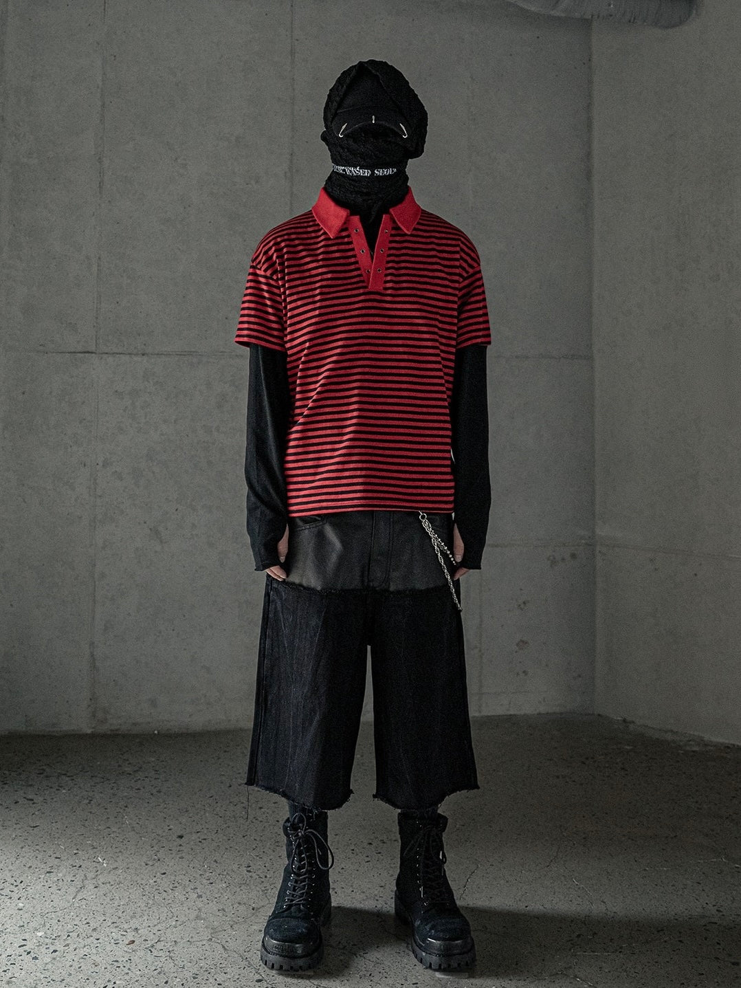 【roaringrad】Striped Polo T-shirt