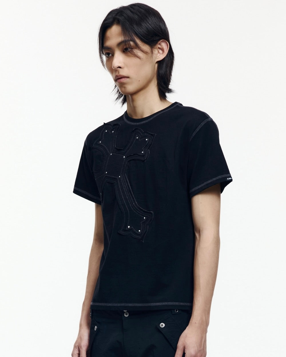 【AAKAM】Big Patch CROS2 Half Top