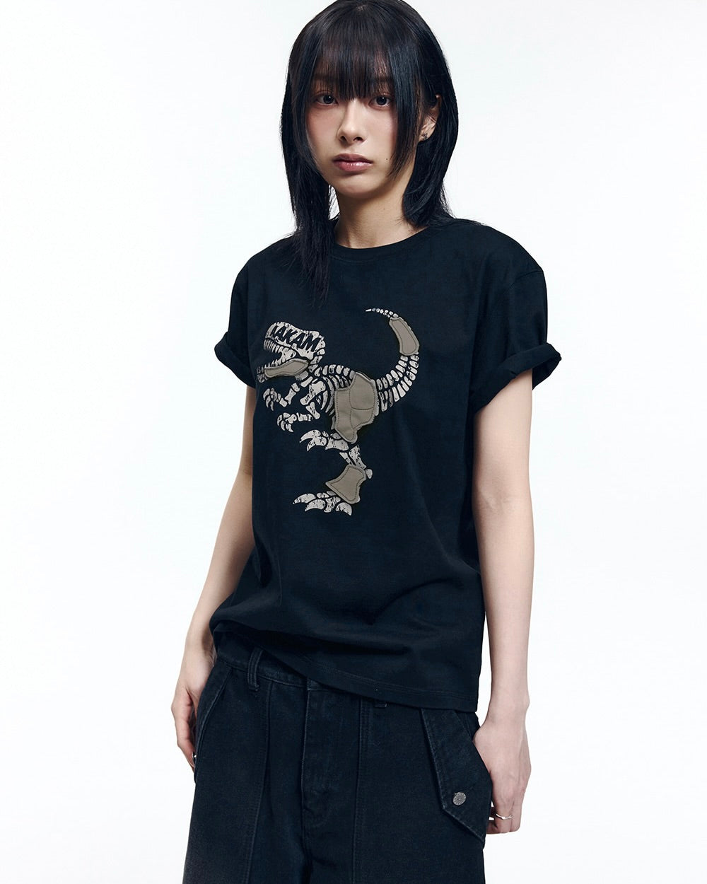 【AAKAM】Dino Patch Half Top