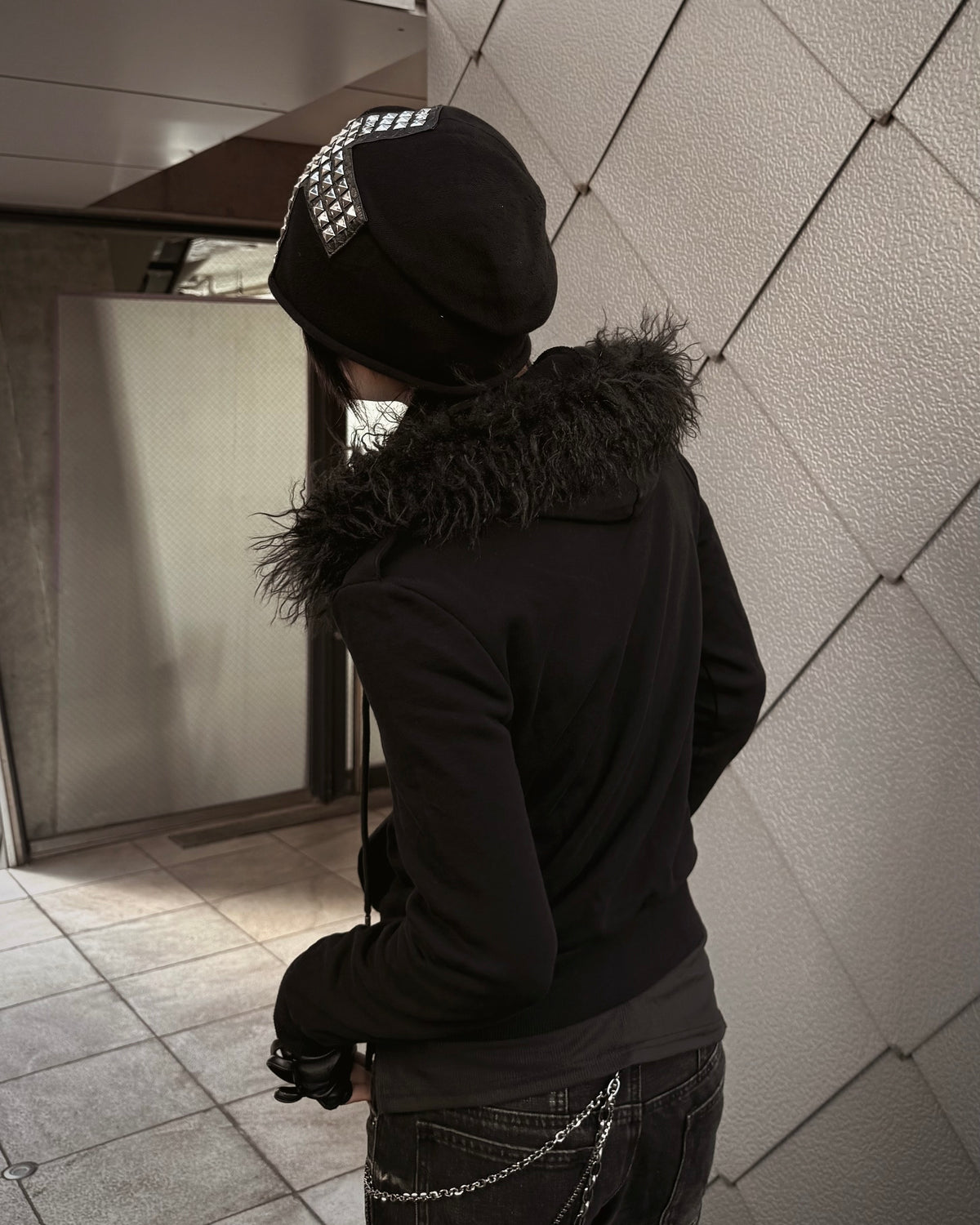 国際配送【Never mind the XU】Studded Napoleon Zip Hoodie