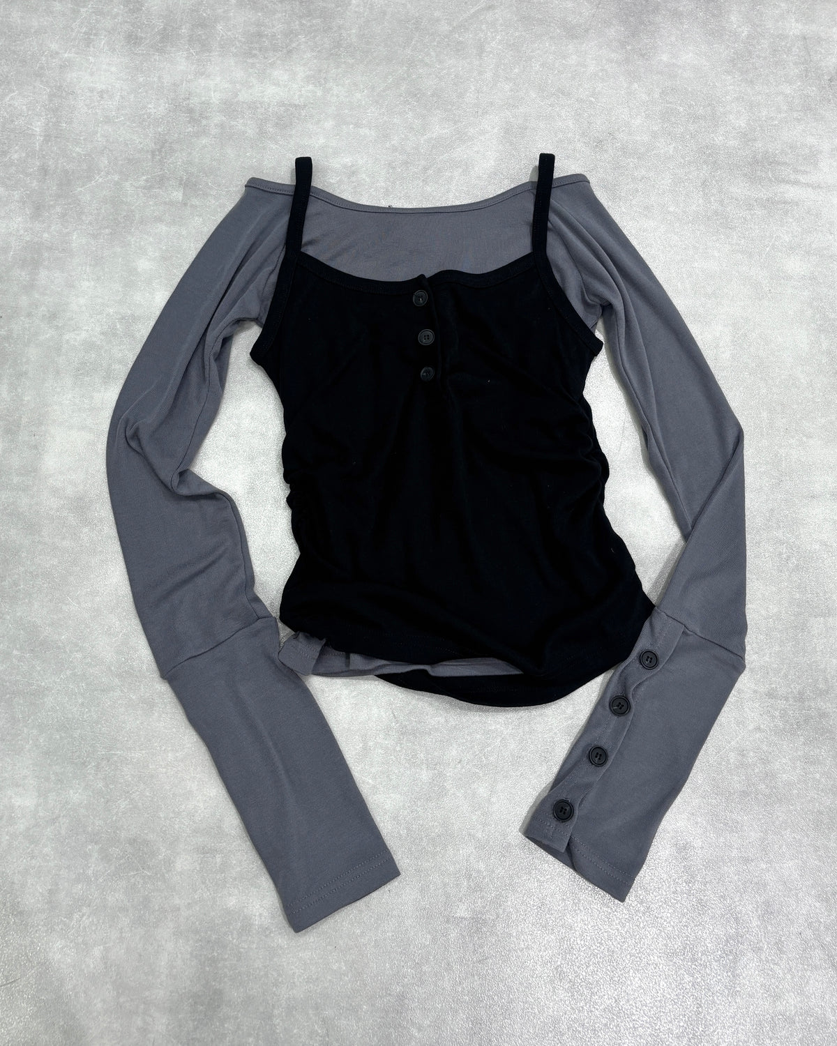 名古屋店WEB限定【nmtc+】Button Layered Cami Set Long sleeve (3color)
