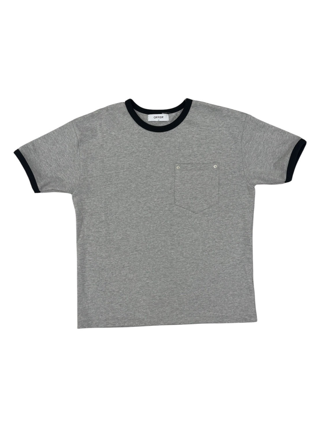 7/4 20:00発売 受注制【nmtc+】Washed Rivet Pocket Crop Slim Fit Tee (2color)