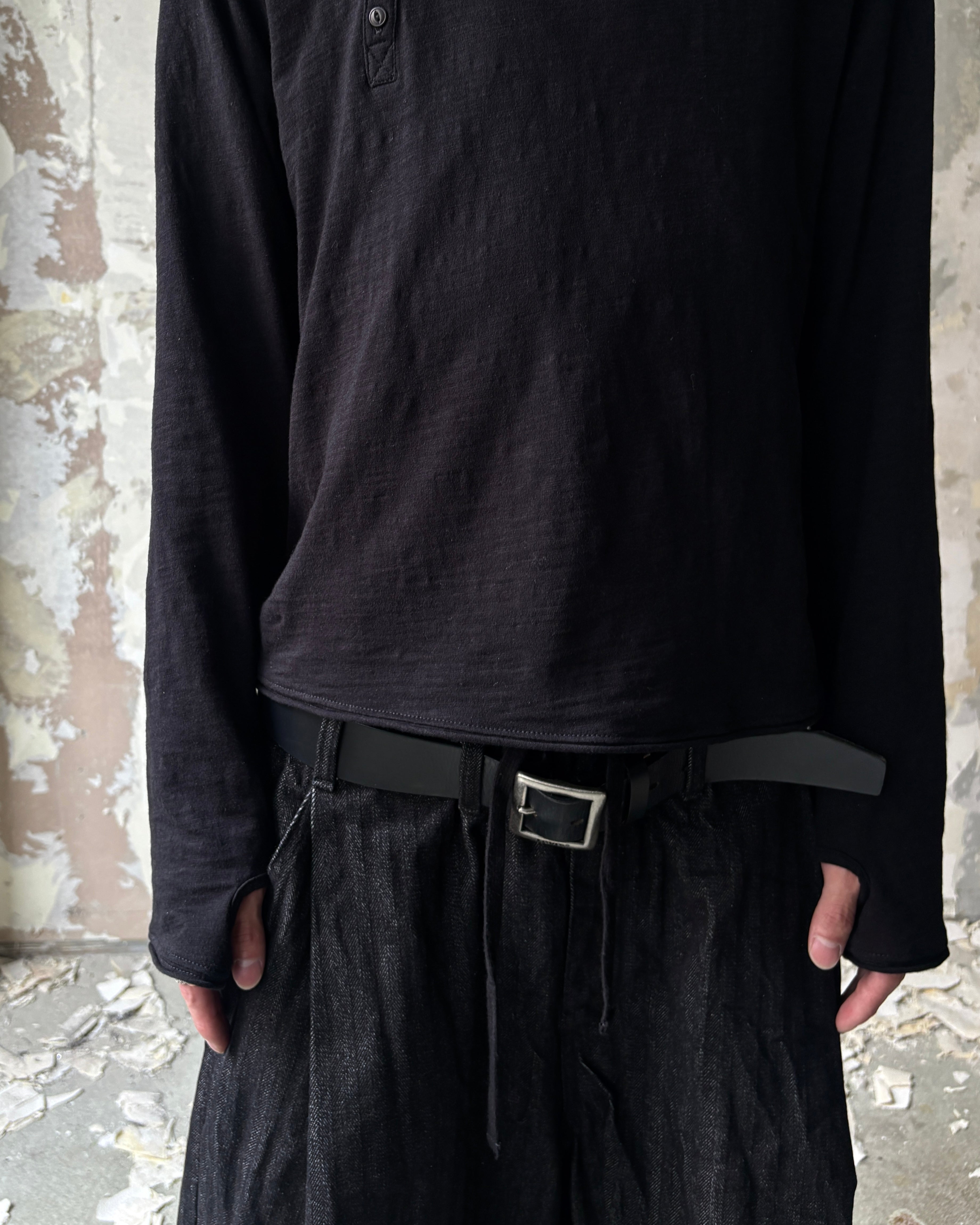 【Lee fi Ne】Offset Henley LS Tee