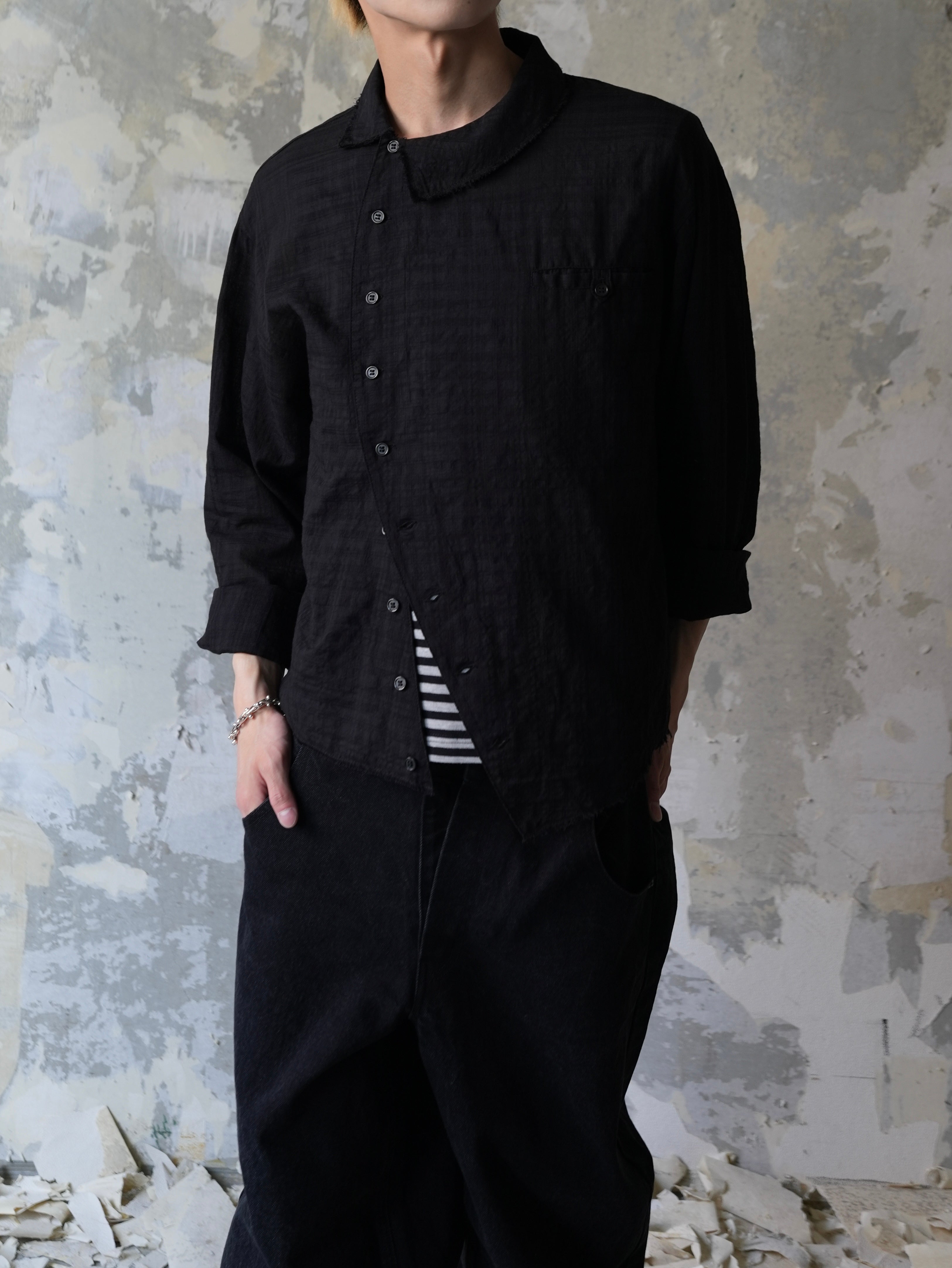 【Lee fi Ne】完売品 Offset sheer check shirt Lee fi Ne】Offset Sheer Check Shirt – PRESSING WEB SHOP