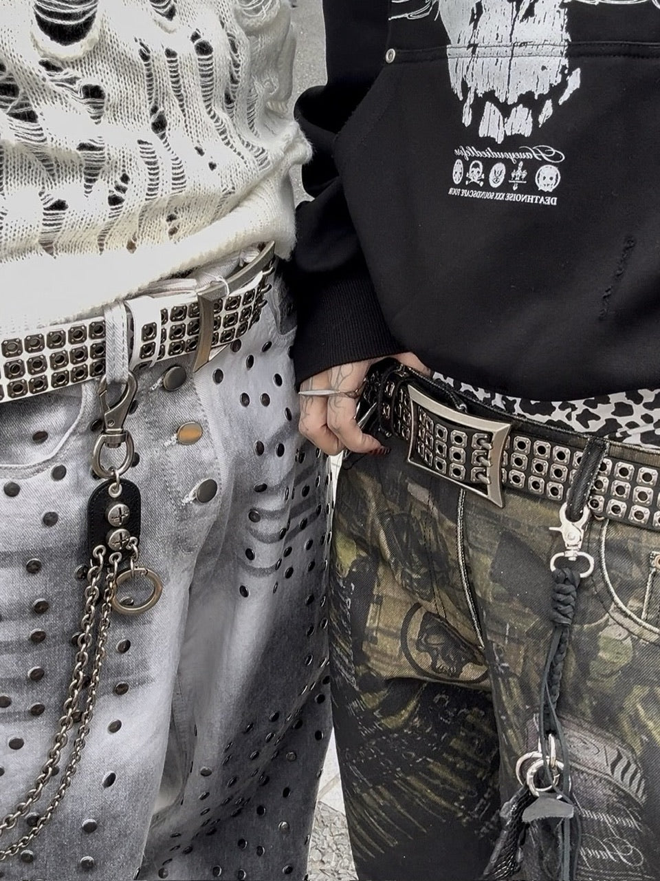 国際配送【Never mind the XU】Rivet eyelet biker belt