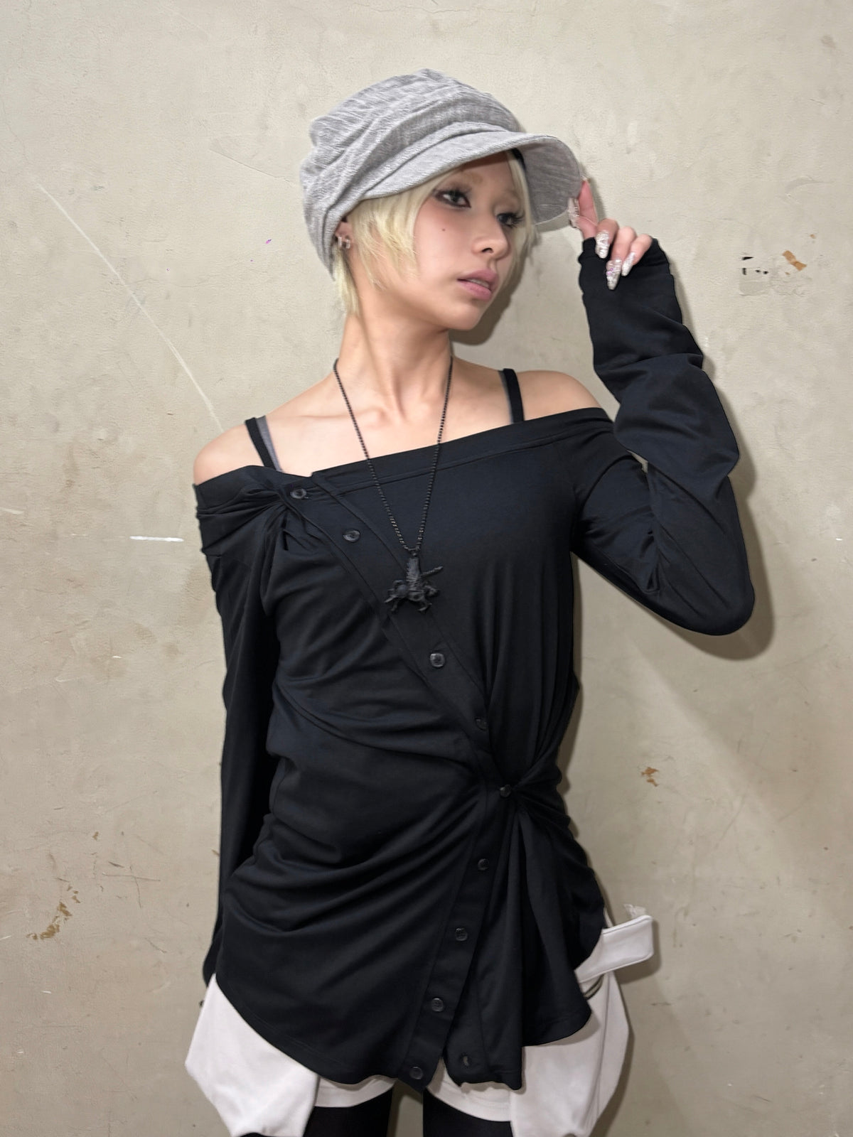 国際配送【Never mind the XU】drape casquette (3color)