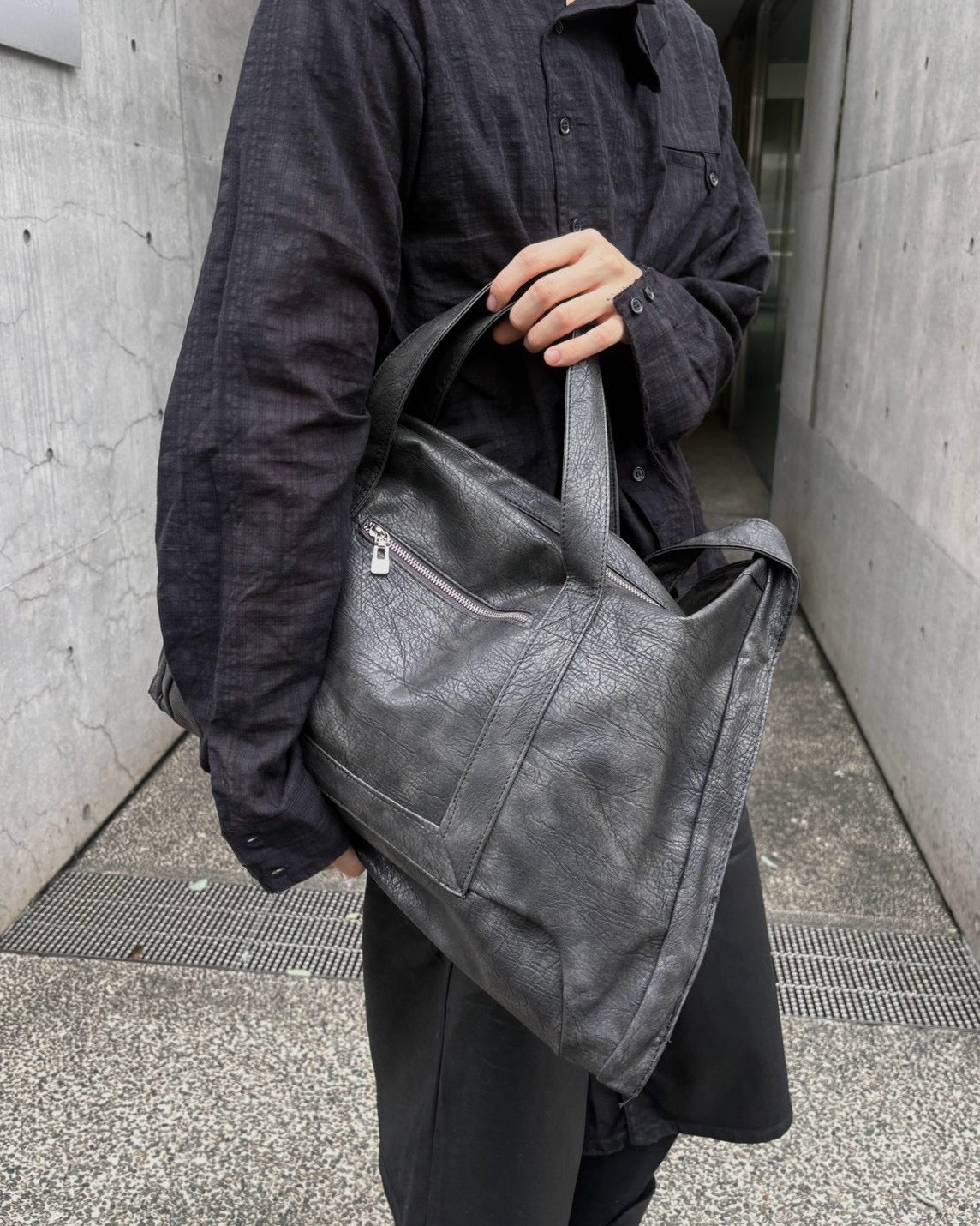 受注制【nmtc+】Vintage PU leather shoulder bag