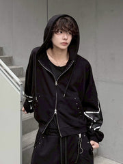 受注制【LUV CODE】star rivet zip up hoodie (2color)
