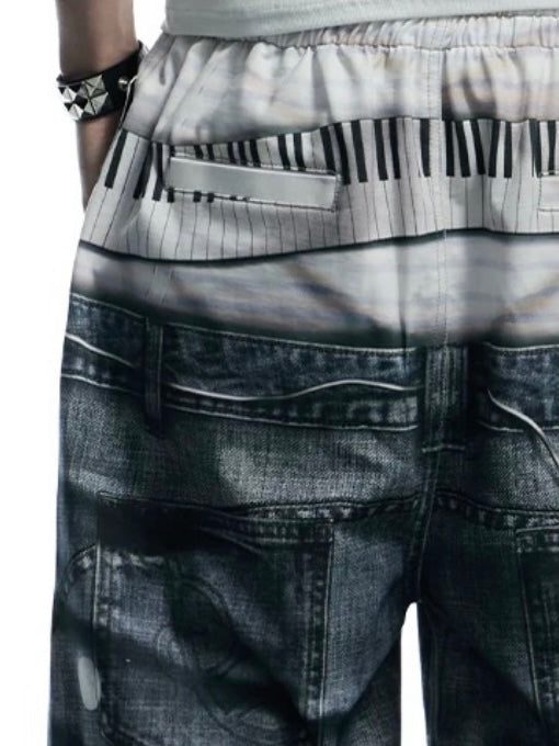 【DND4DES】All-Over Print Tie Polka Dot Sweatpants