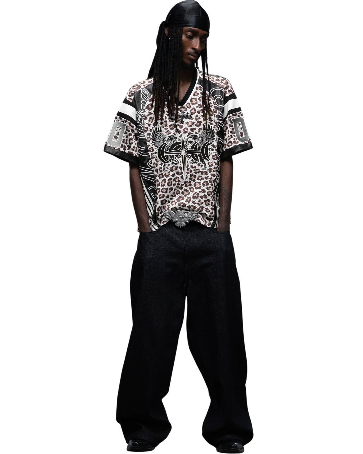 【THEBOYHASNOPATIENCE】LUMINOUS DAWN DOUBLE-HEADED EAGLE RUGBY SHIRT